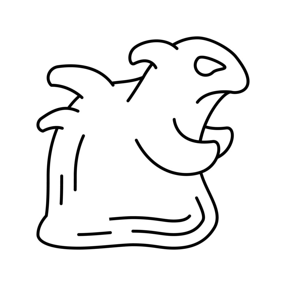 ilustración de vector de icono de línea de monstruo de gelatina