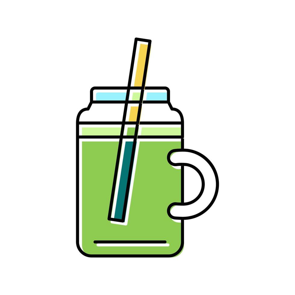 detox vegetarian drinks color icon vector illustration