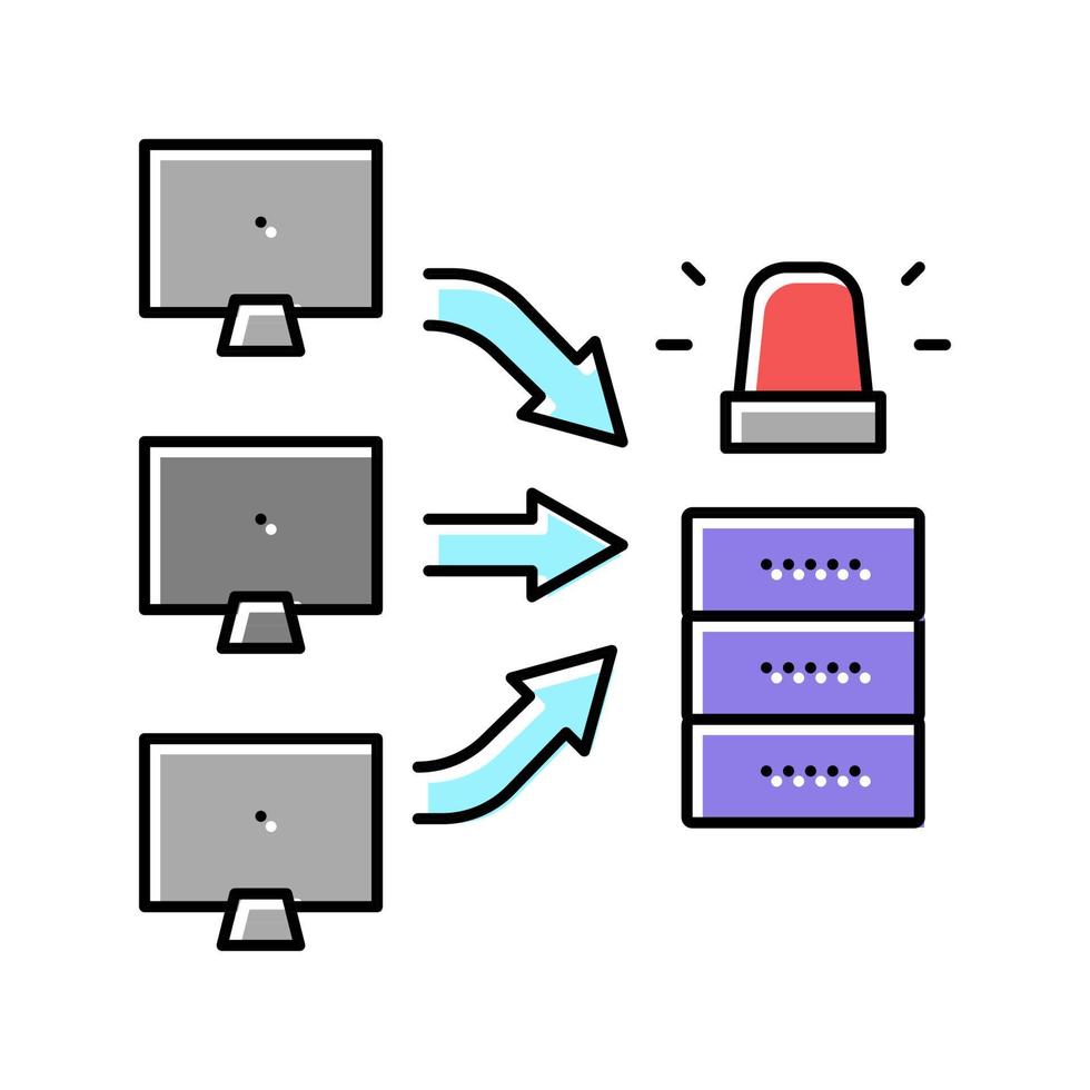 ddos attacks color icon vector illustration