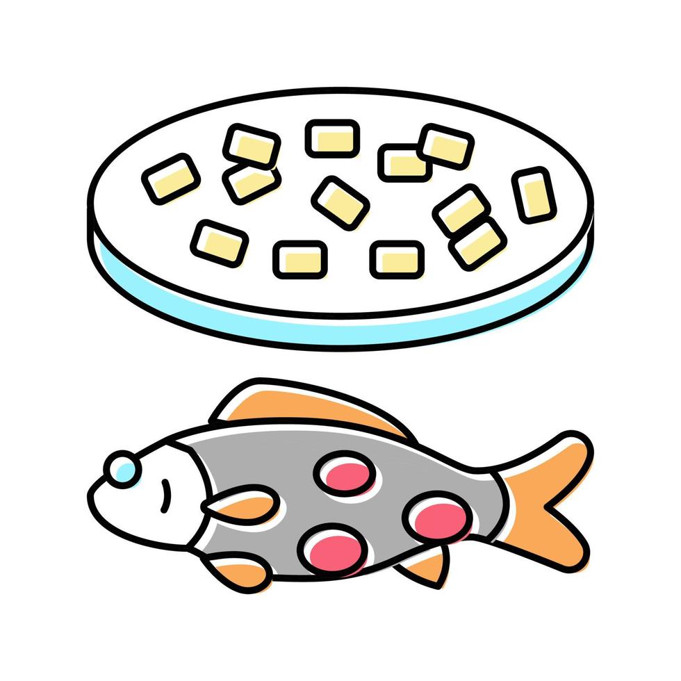 streptococcus iniae pez color icono vector ilustración