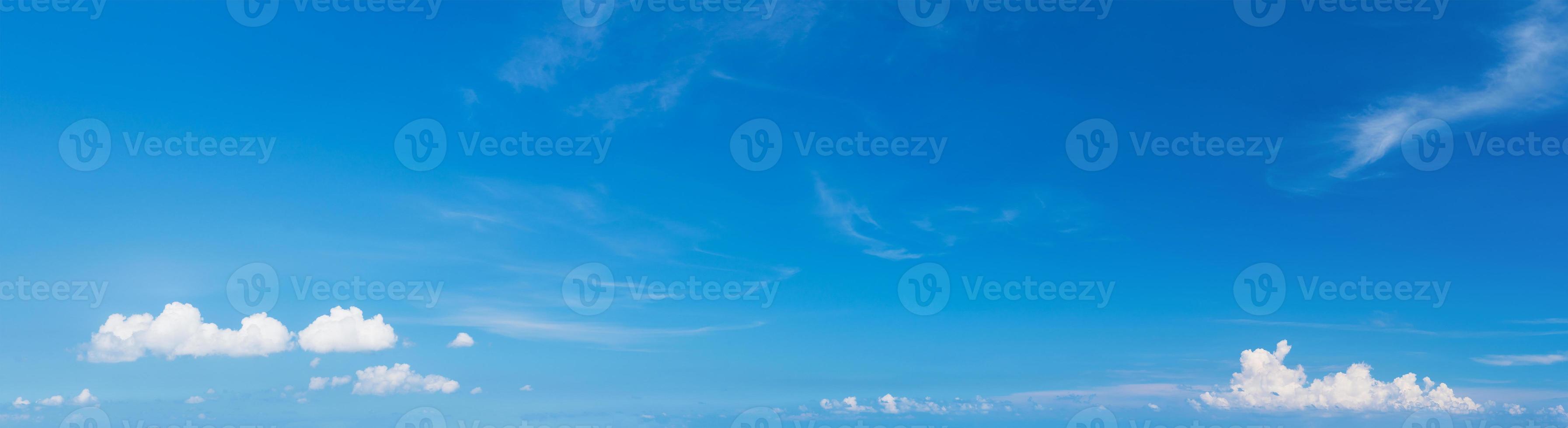 Panoramic fluffy cloud in the blue sky photo