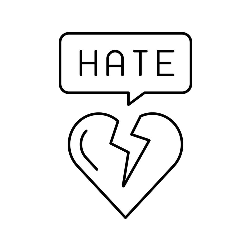 hate aggressive line icon vector illustration
