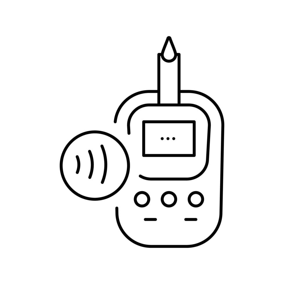 glucómetro línea sin contacto icono vector ilustración