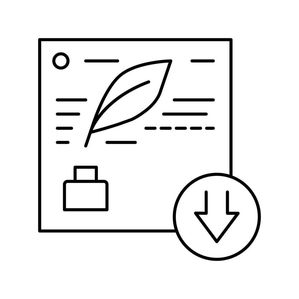 writing description line icon vector illustration sign