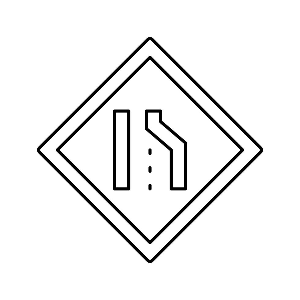 lane road sign line icon vector illustration