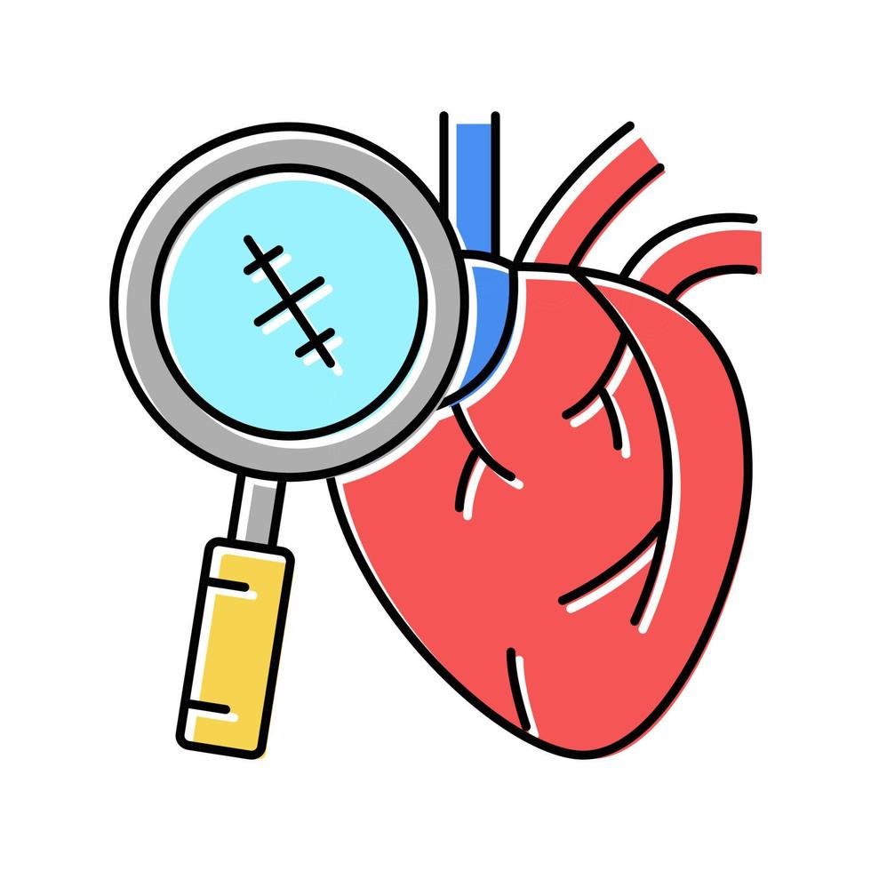 ilustración de vector de icono de color de cirugía cardíaca
