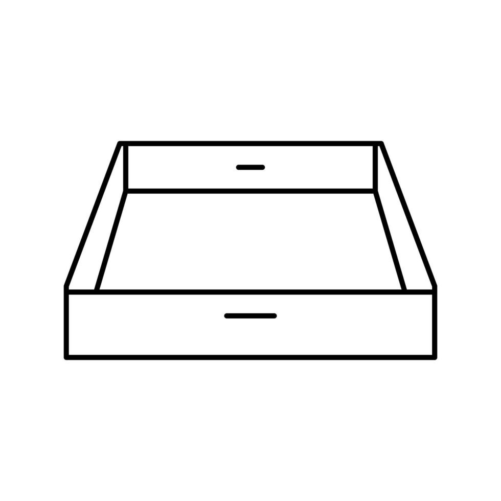 wood tray line icon vector illustration