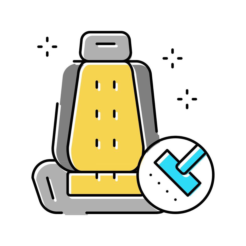 silla asiento limpieza coche lavado servicio color icono vector ilustración