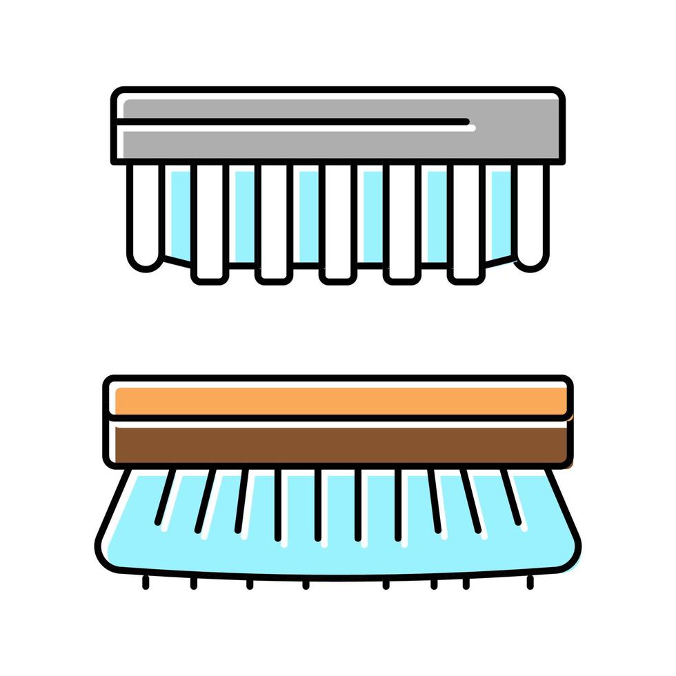 brush shoe care color icon vector illustration