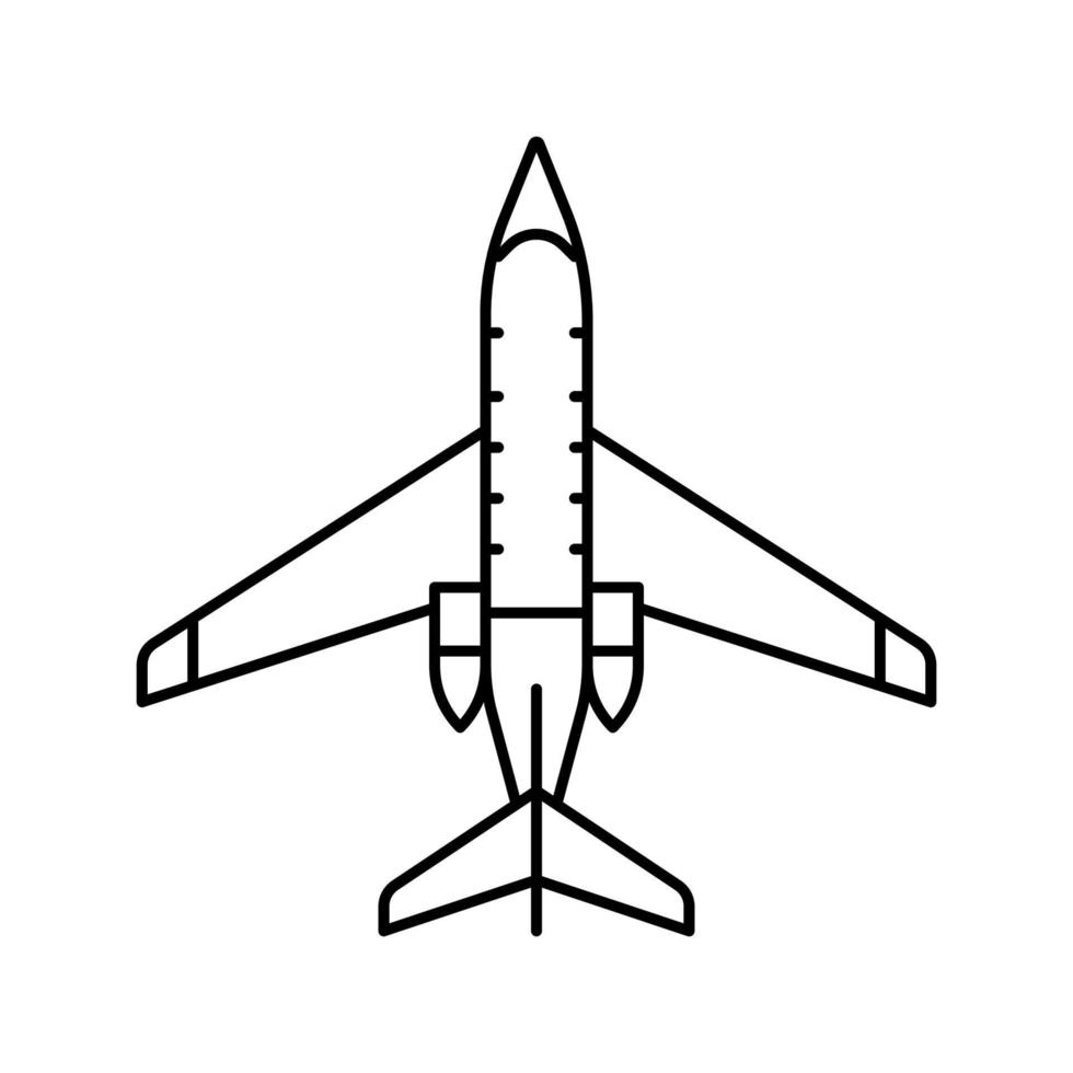 jet avión línea icono vector ilustración