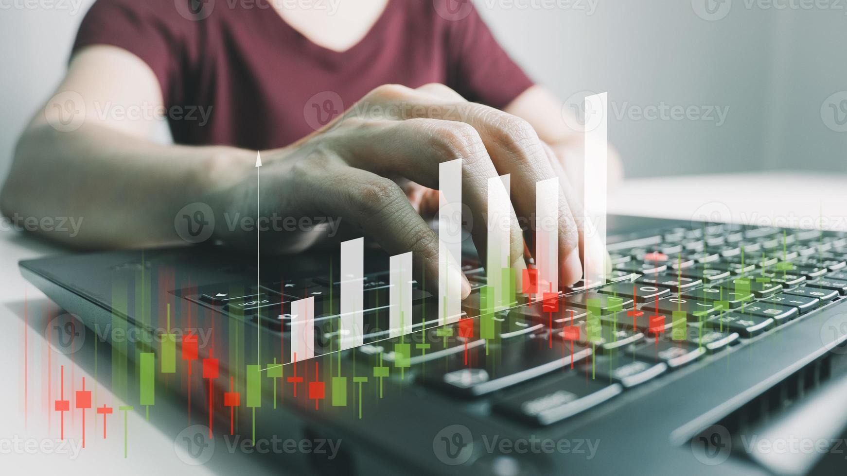 Investment idea and technology business, Funds, Stock market and digital assets, Investor or trader, Financial data analysis, Stock graphs and forex trading, business finance background photo