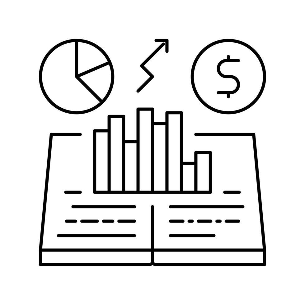 economic history line icon vector illustration