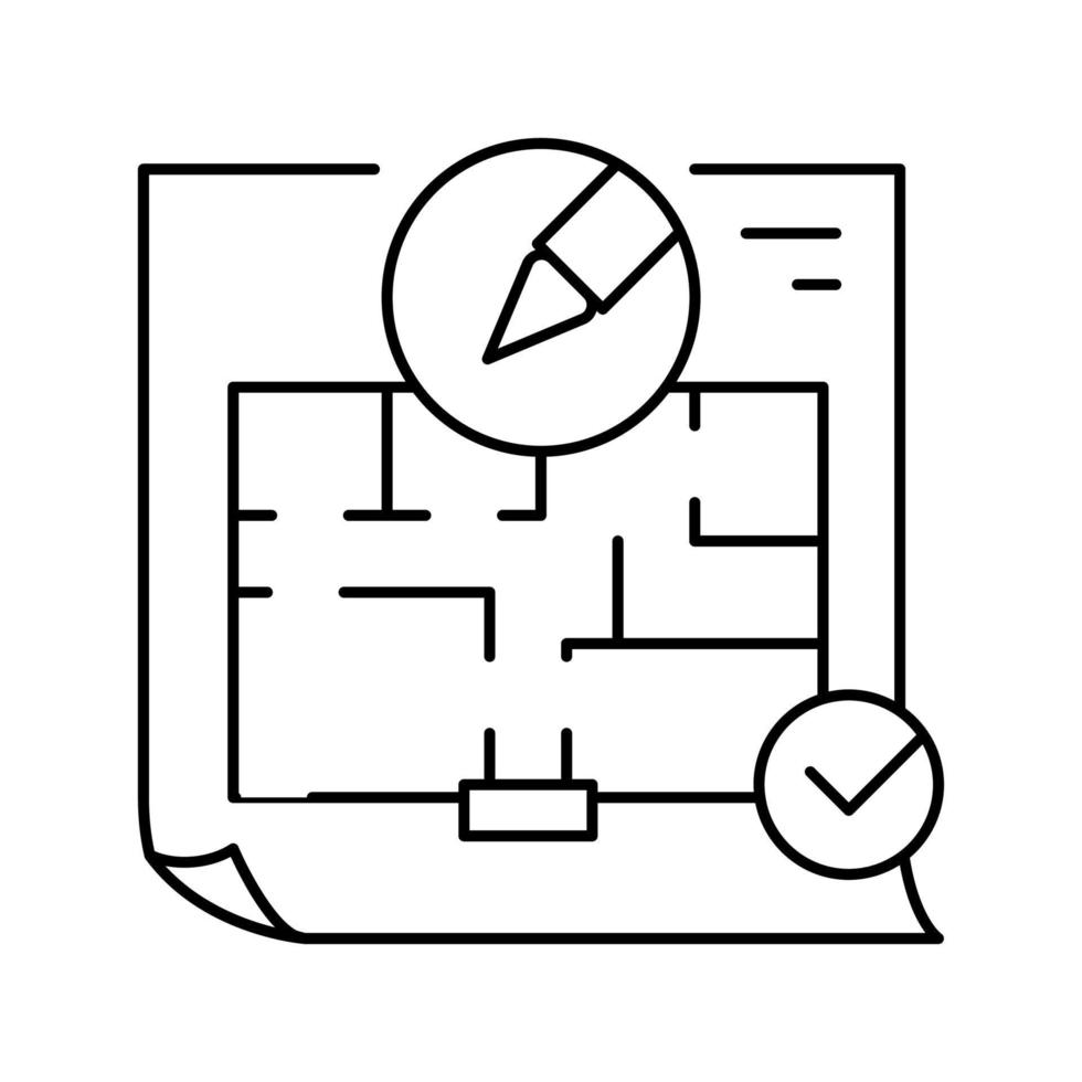 space planning room interior line icon vector illustration