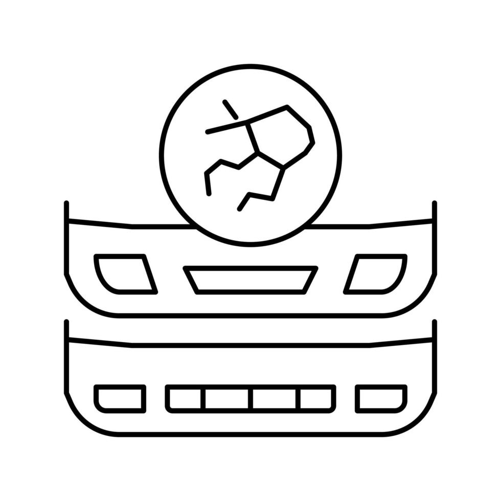plastic bumper repair line icon vector illustration