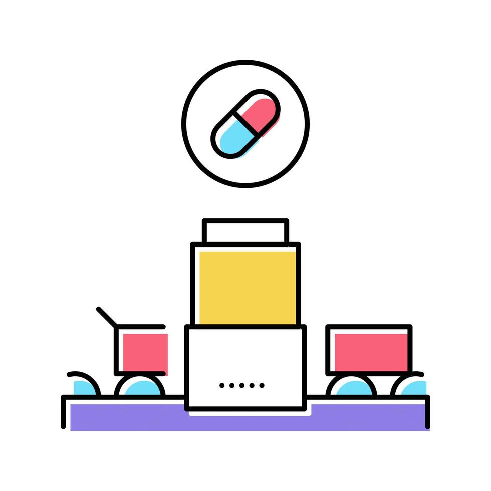 medicine manufacturing plant color icon vector illustration