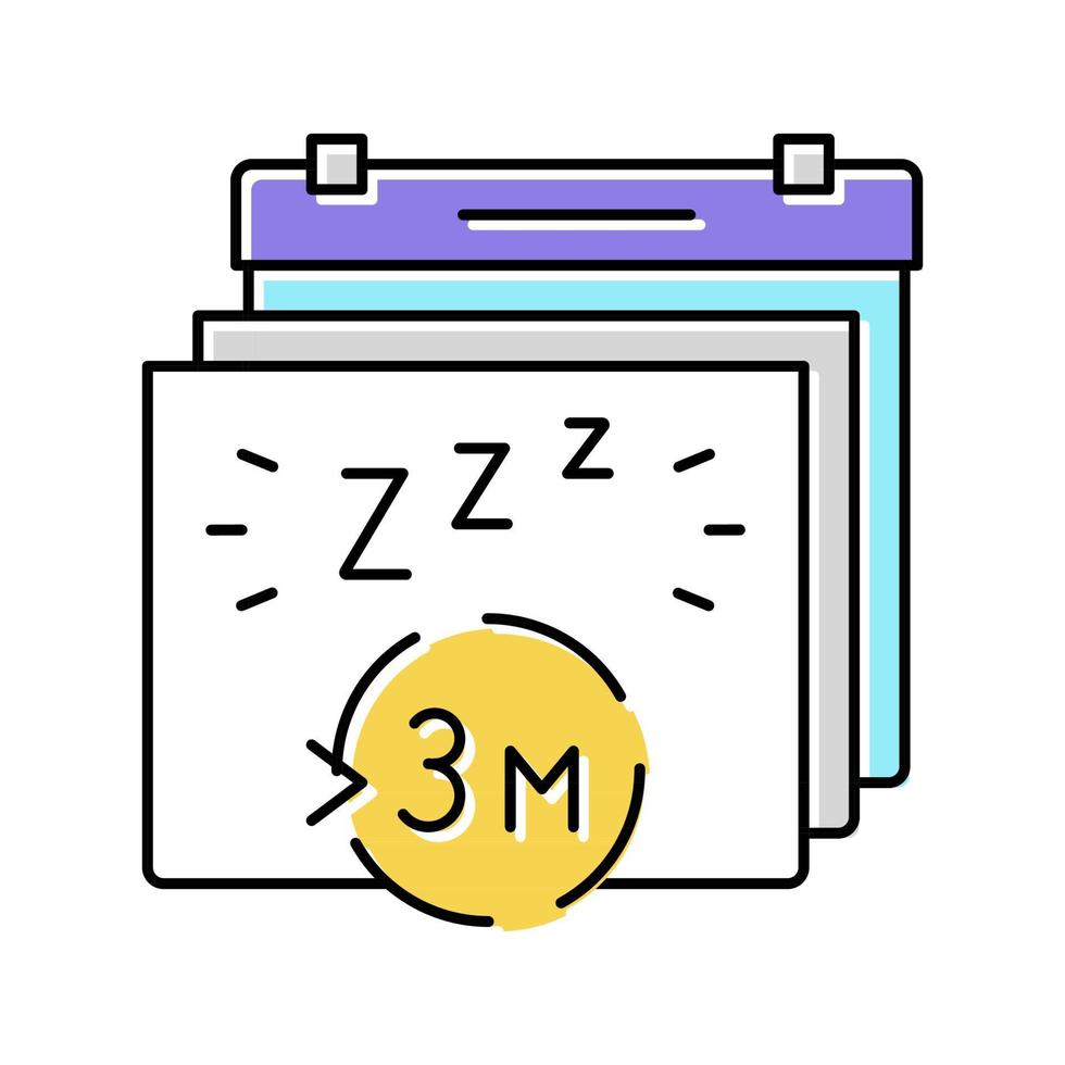 ilustración de vector de icono de color de insomnio crónico