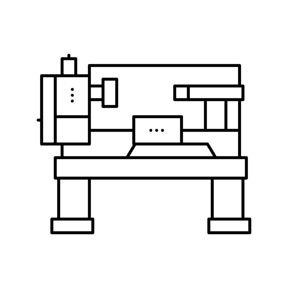 ilustración de vector de icono de línea de máquina de torno