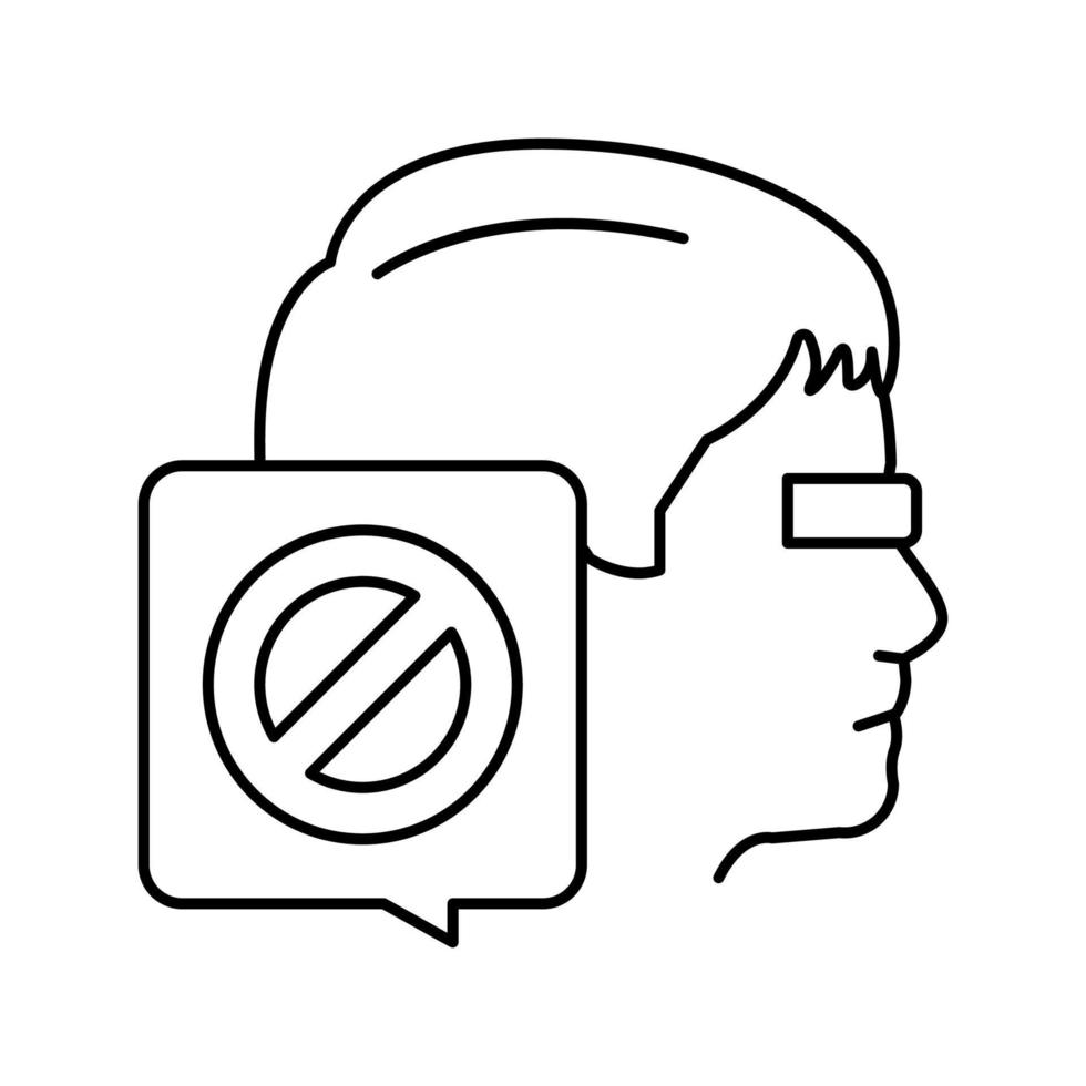 ilustración de vector de icono de línea de niño cancelado