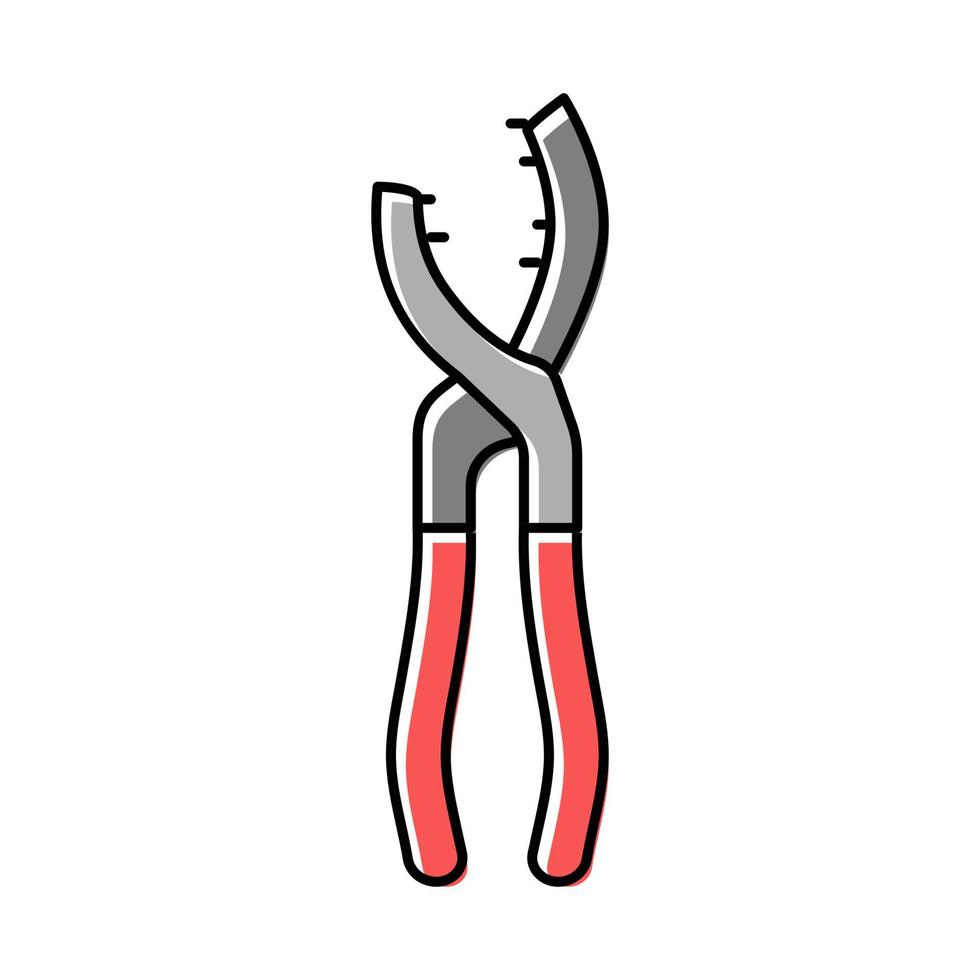 oil filter pliers color icon vector illustration