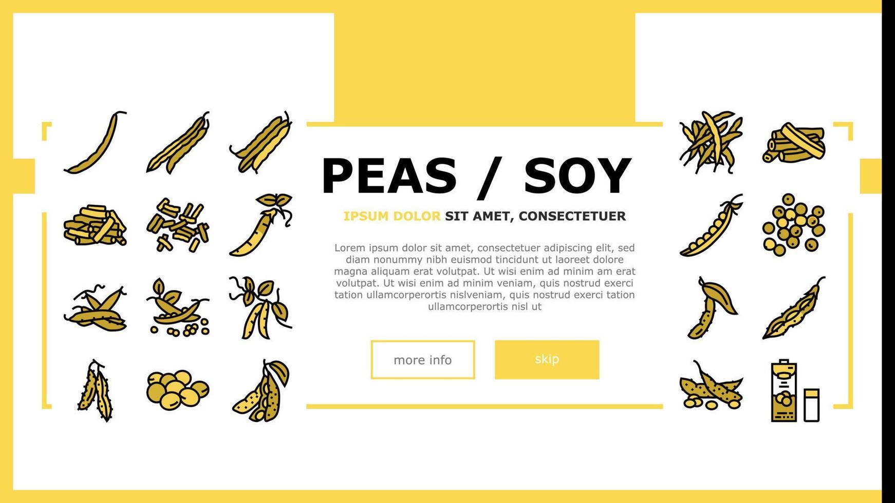 soy bean food pea green landing header vector