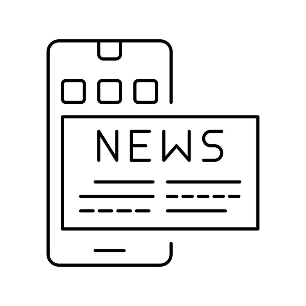 phone application news line icon vector illustration