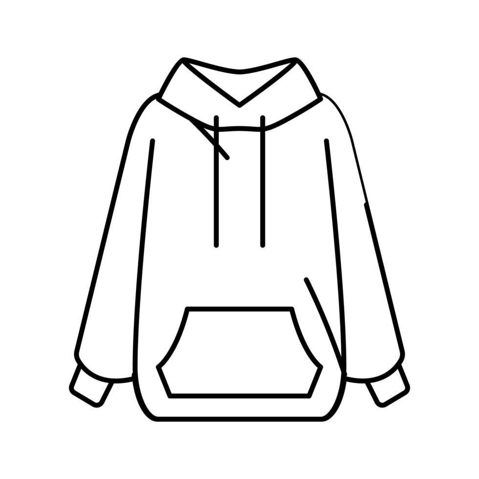 hoodie outerwear female line icon vector illustration