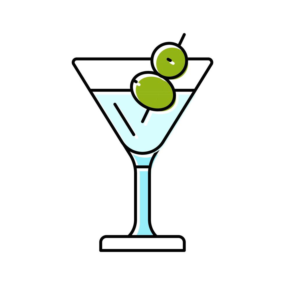 martini bebida bebida color icono vector ilustración