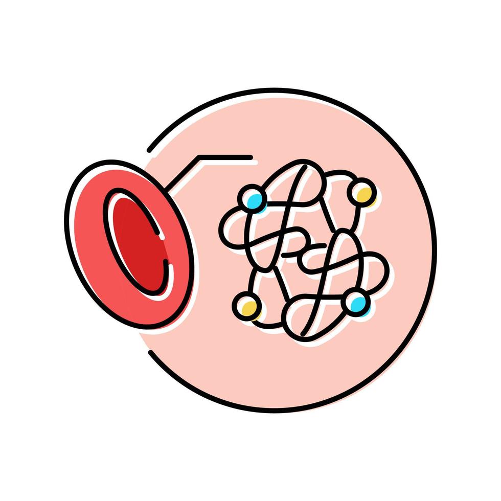 hemoglobina para la ilustración de vector de icono de color de sangre