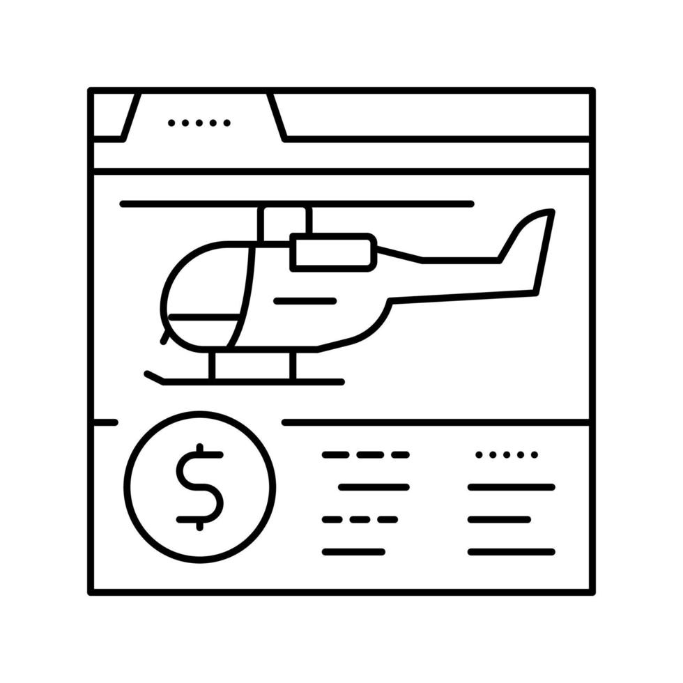 buying helicopter online line icon vector illustration