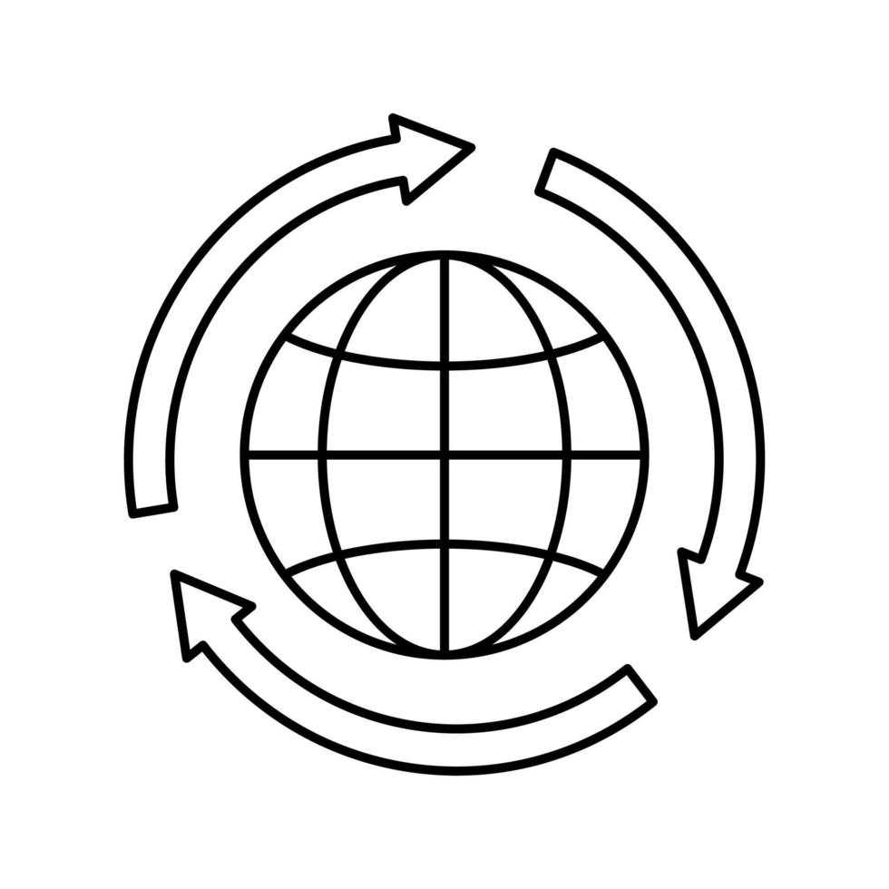 ilustración de vector de icono de línea de protección ambiental