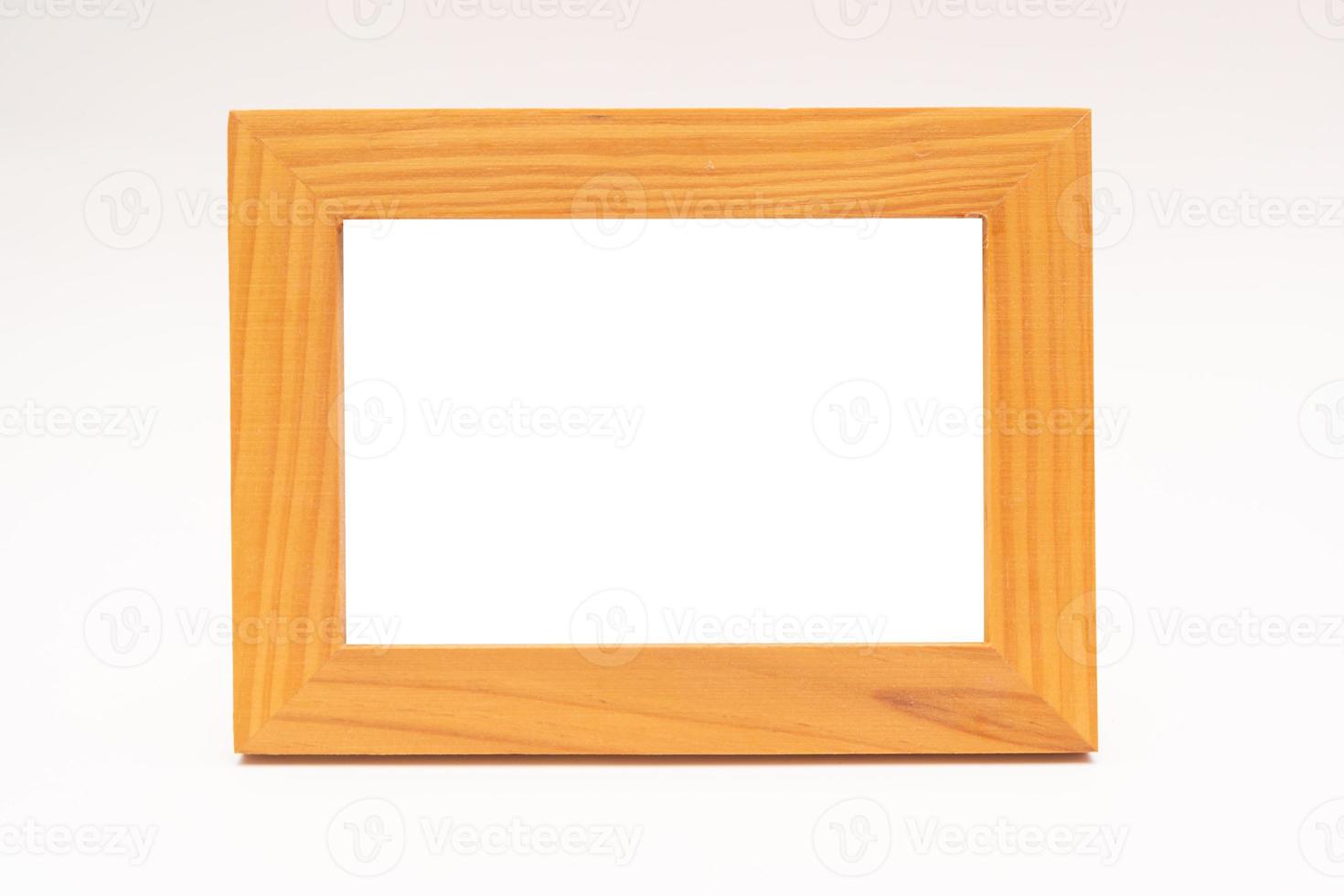 wooden photo frame. photo frame isolated on white background.