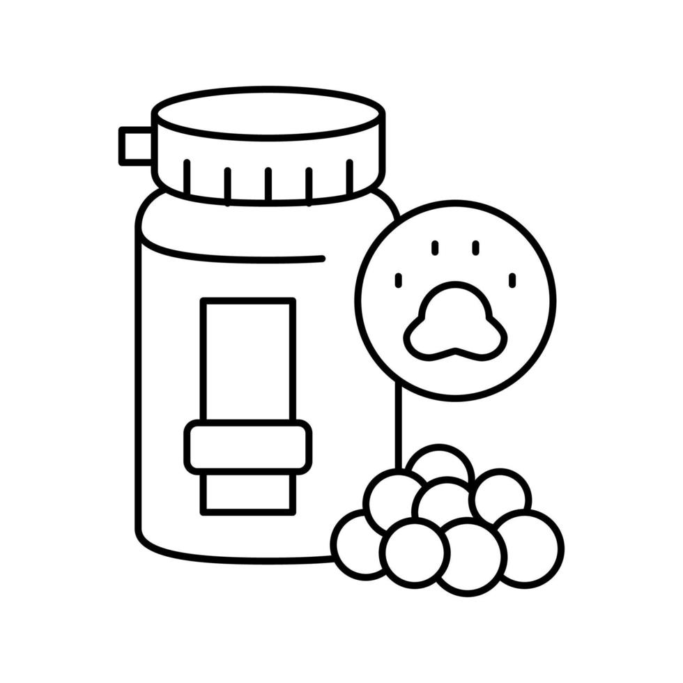 vitaminas para la ilustración de vector de icono de línea de mascota