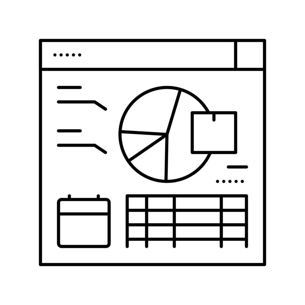 inventory forecasting report line icon vector illustration