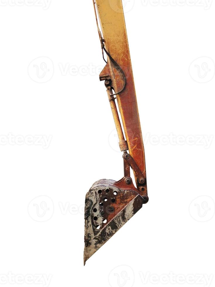 Industrial background. Digger bucket close-up. Construction excavator bucket. photo