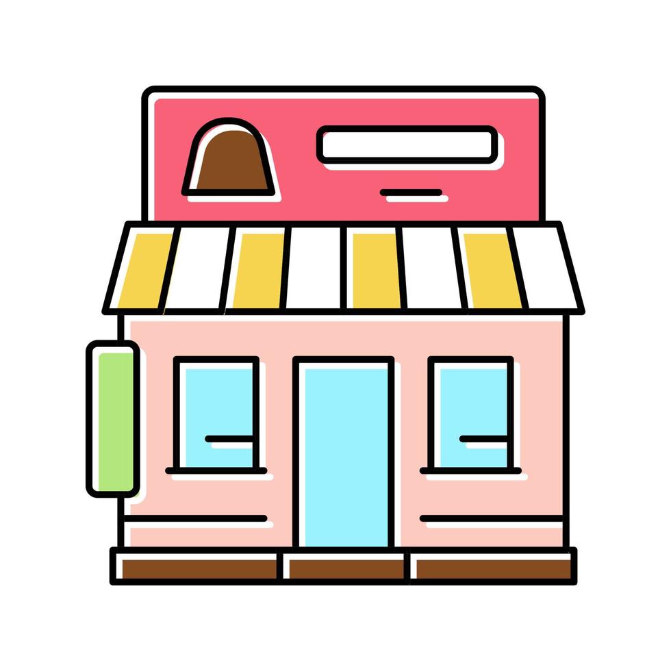 ilustración de vector de icono de color de tienda de dulces