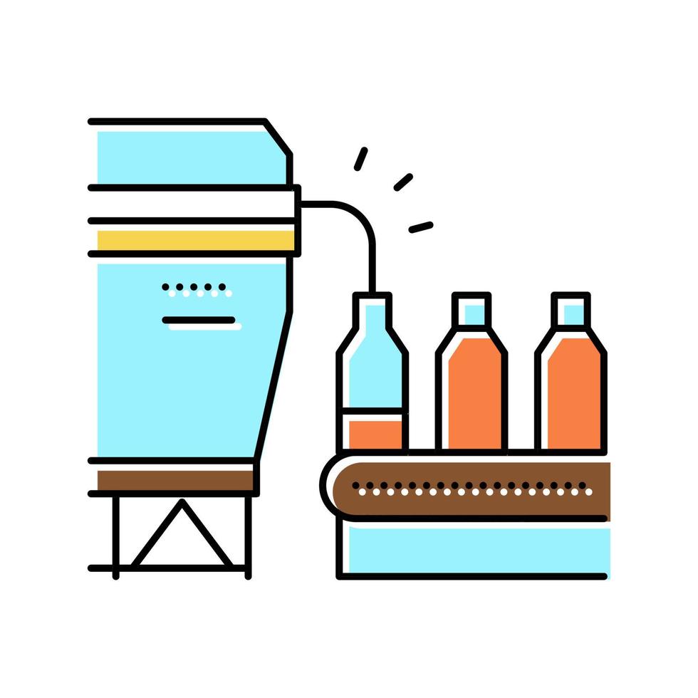 bottling maple syrup conveyor color icon vector illustration