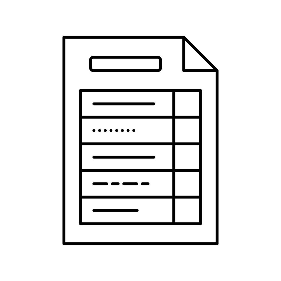plan paper list line icon vector illustration