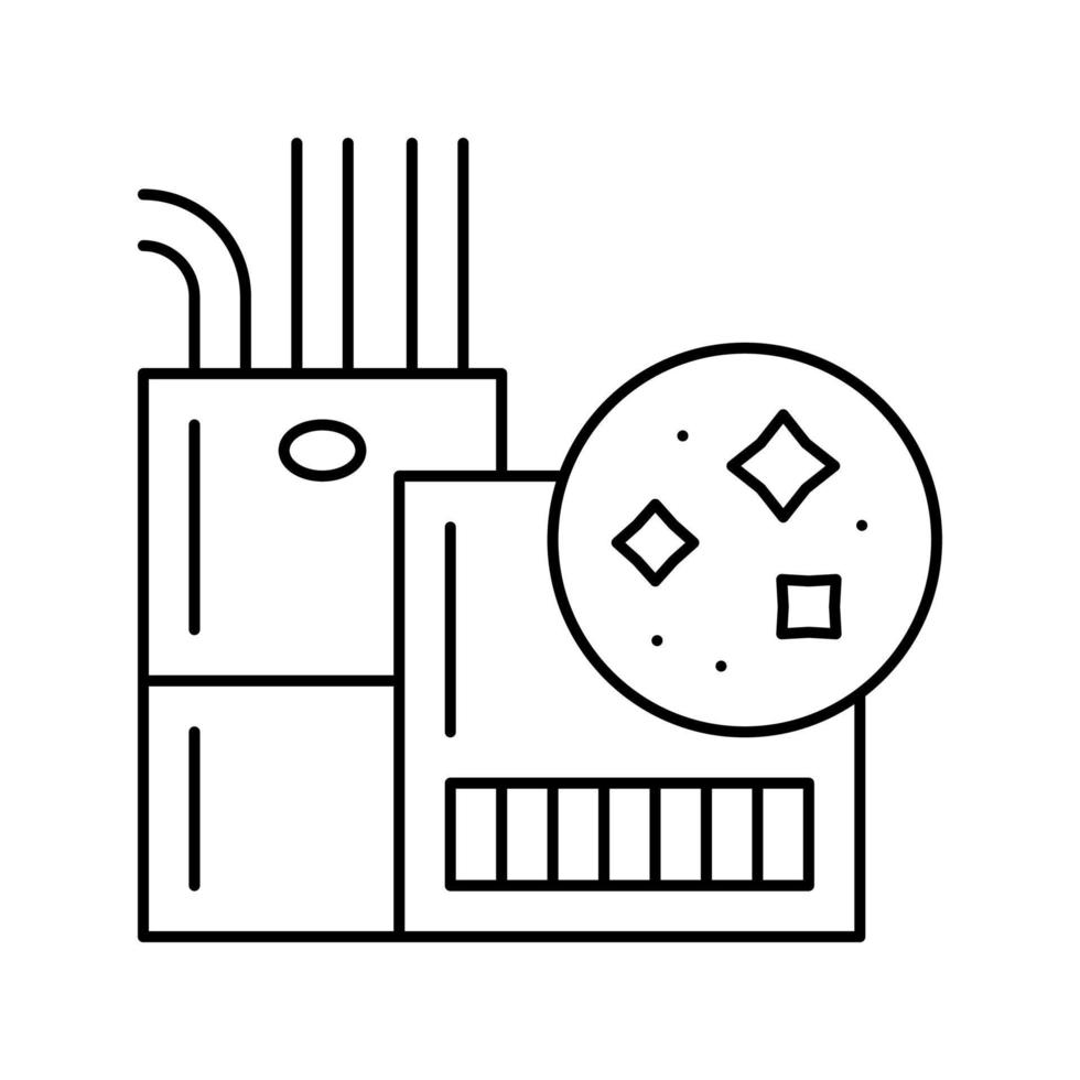 ilustración de vector de icono de línea de calidad de aire interior