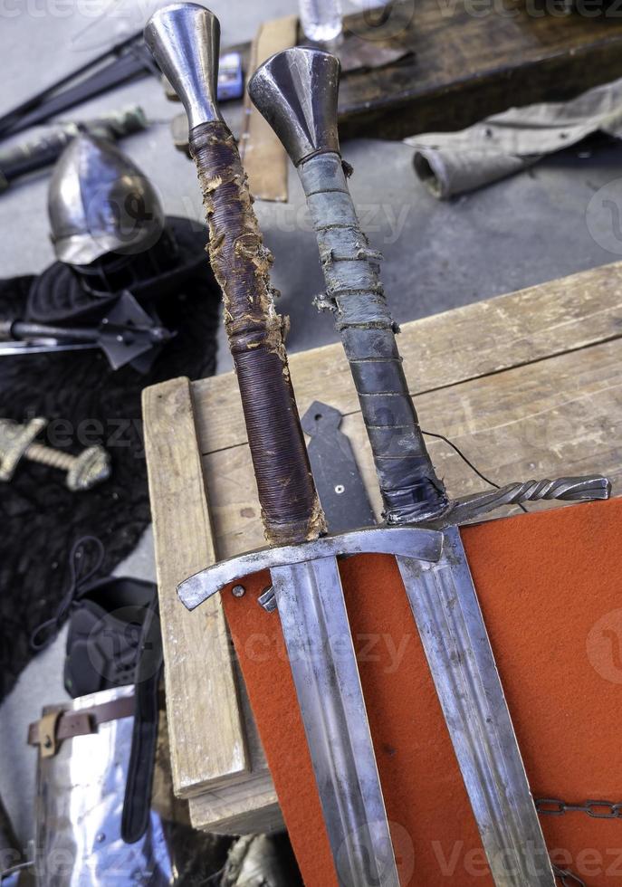 Ancient medieval swords photo