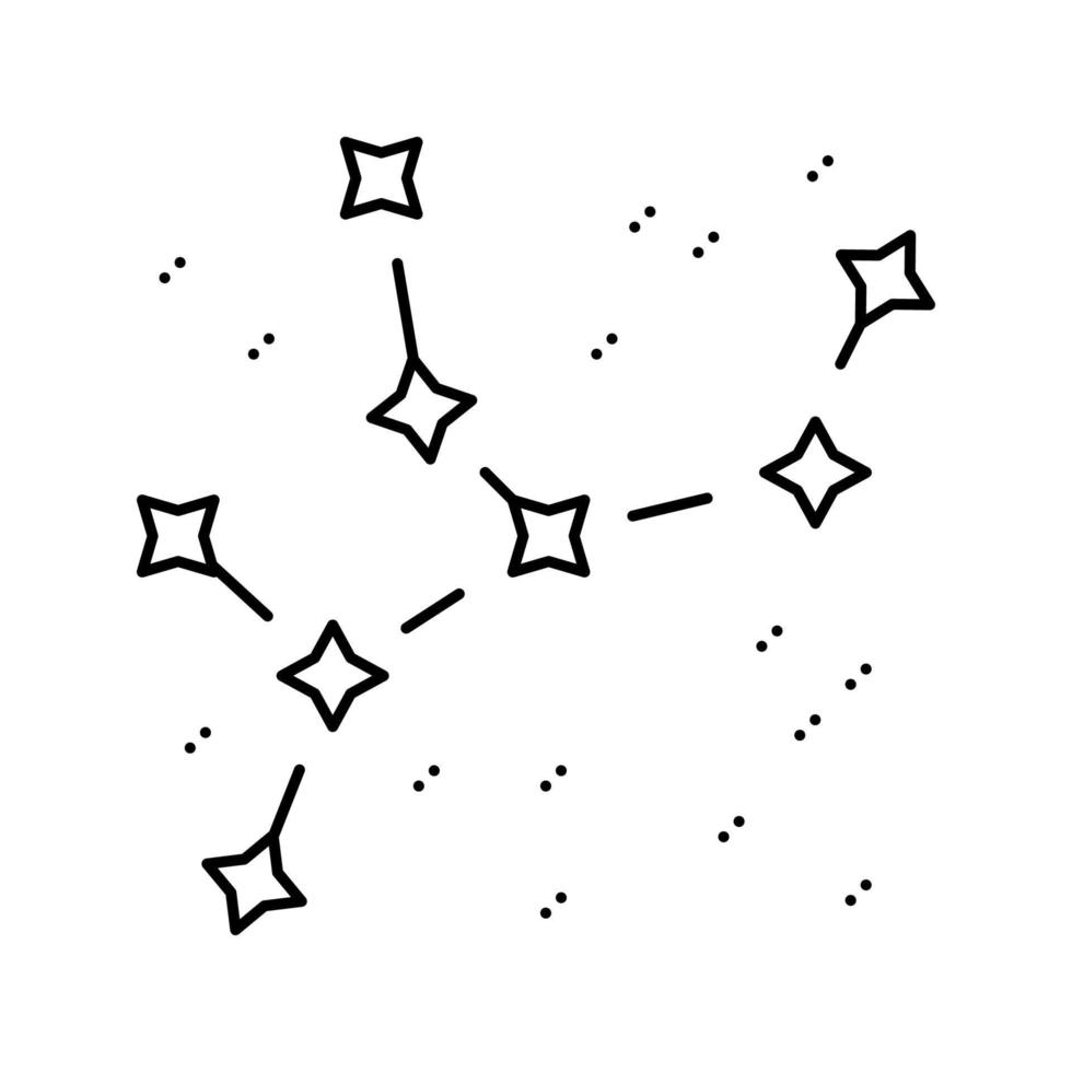 constelación astrológica línea icono vector ilustración