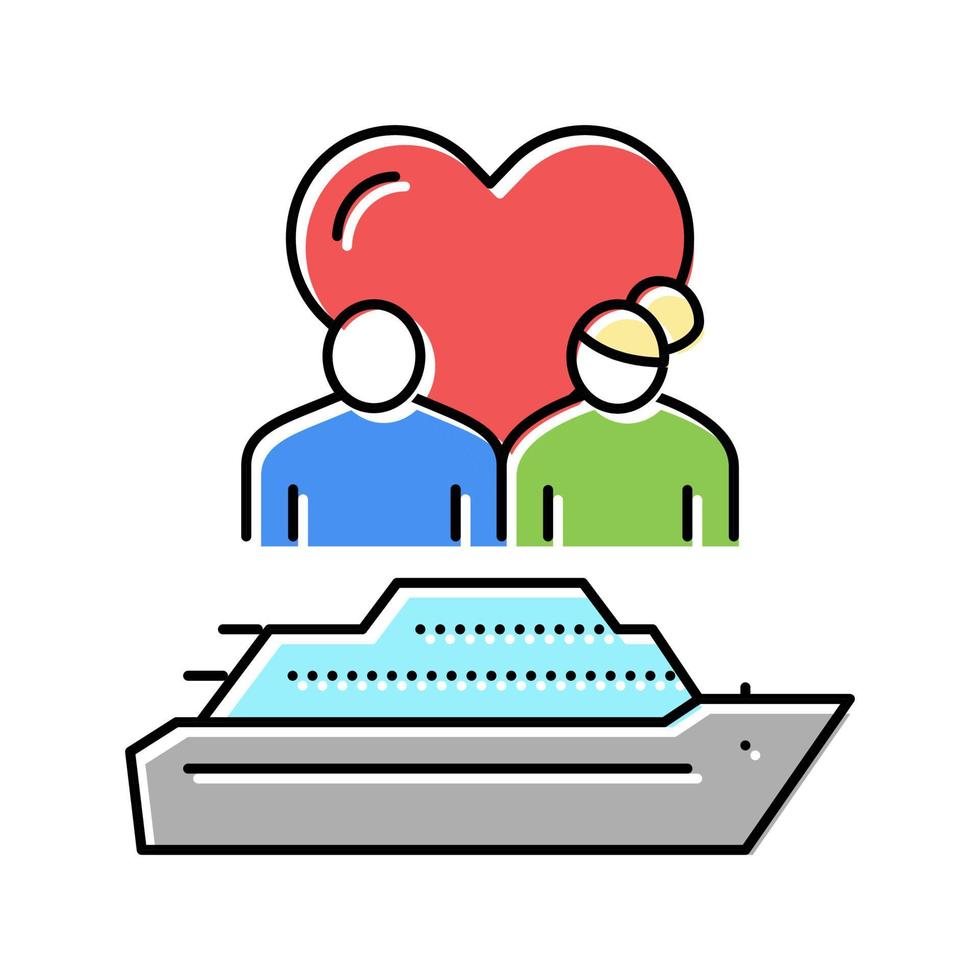 cruise for two color icon vector illustration