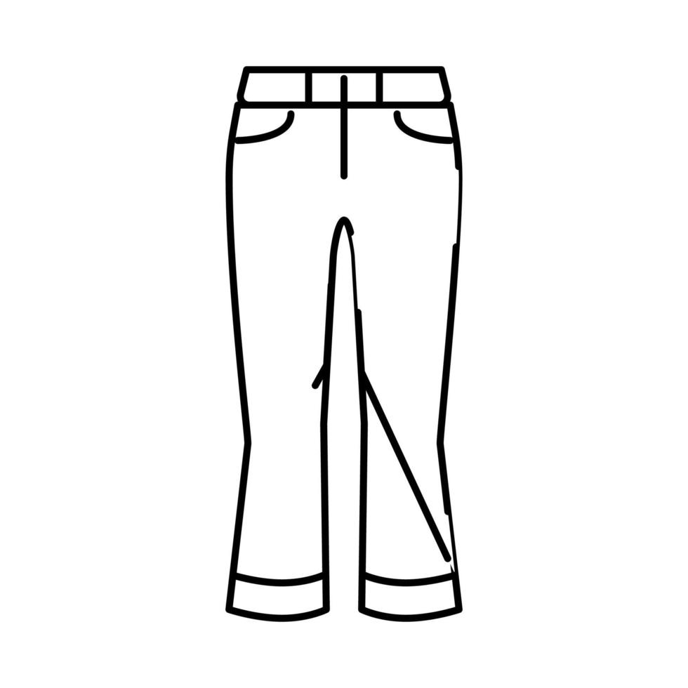 Ilustración de vector de icono de línea de ropa de pantalones bootcut