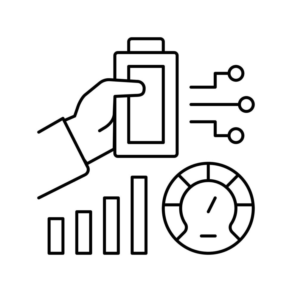 battery optimize line icon vector illustration