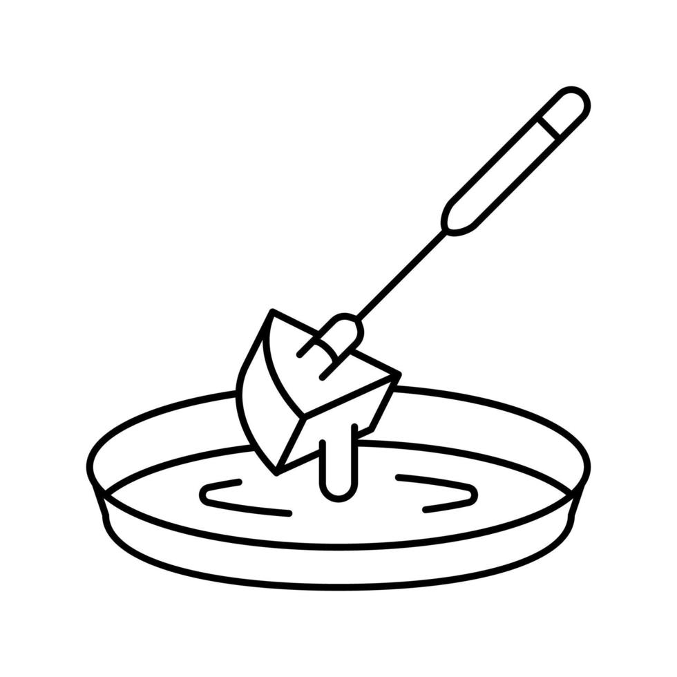 ilustración de vector de icono de línea de fabricante de fondue de queso