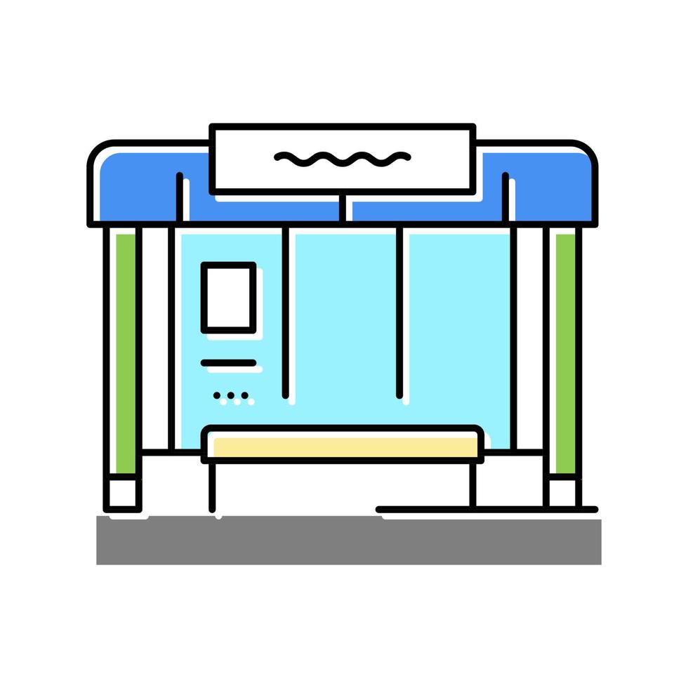 bus transport stop color icon vector illustration