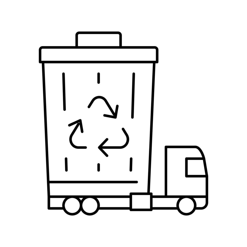 garbage removal and disposal logistics line icon vector illustration