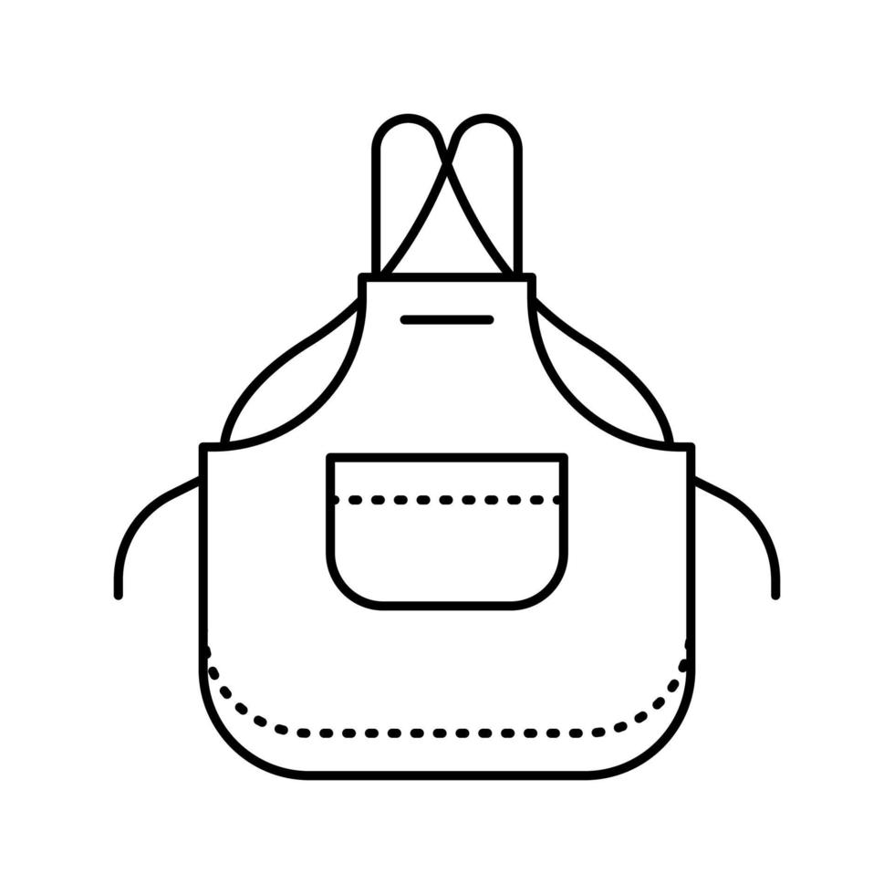 delantal denim línea icono vector ilustración