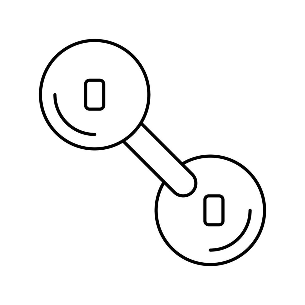 ilustración de vector de icono de línea de molécula de oxígeno