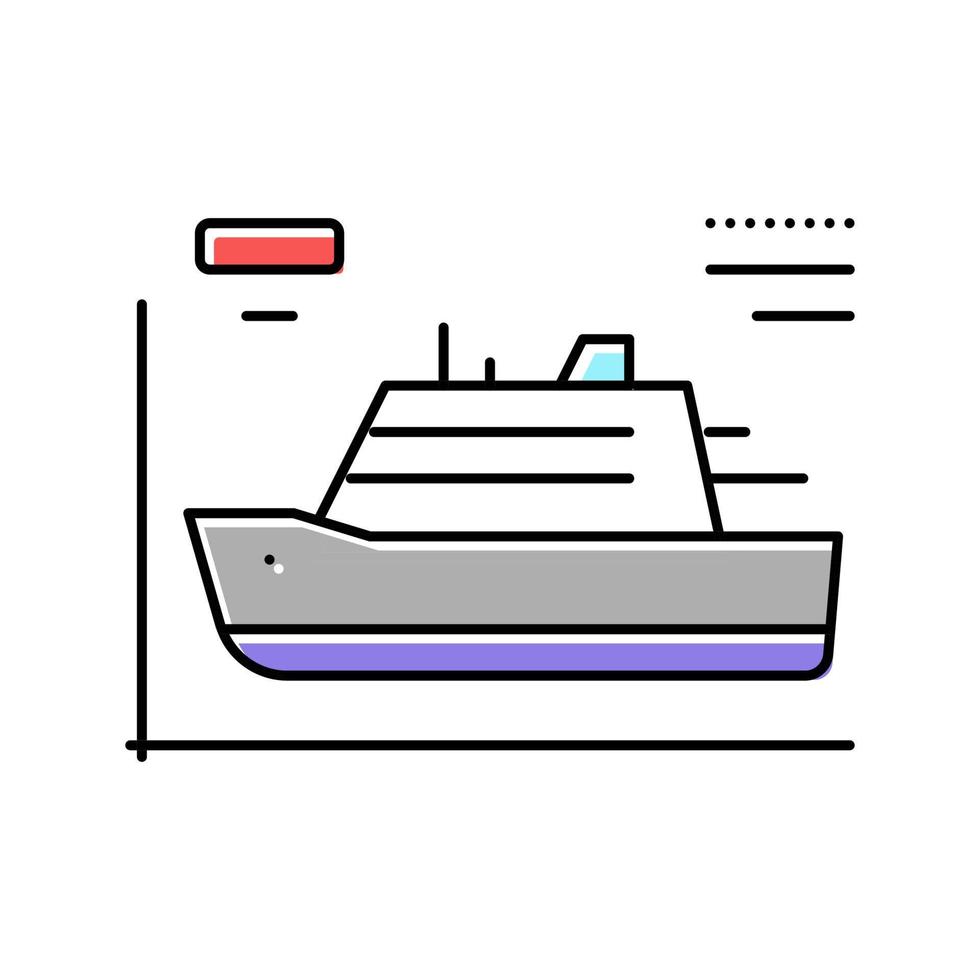 buque modelado color icono vector ilustración signo