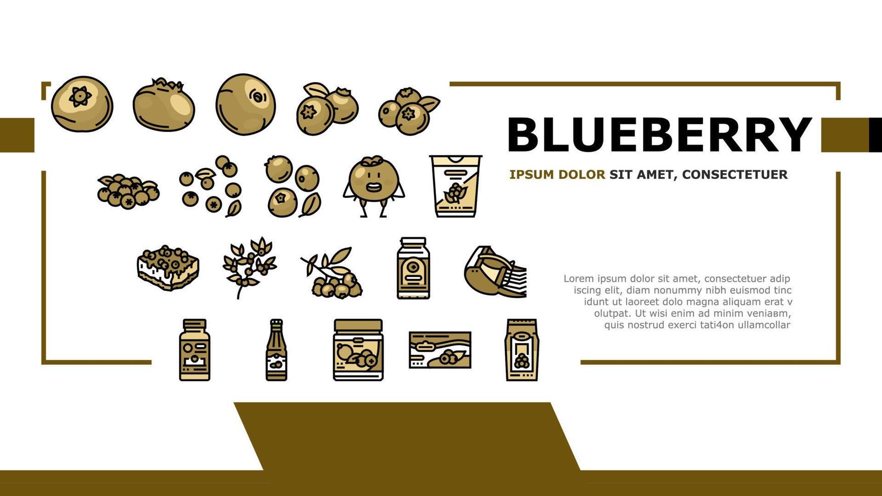 vector de encabezado de aterrizaje de blueberry biberry blue berry